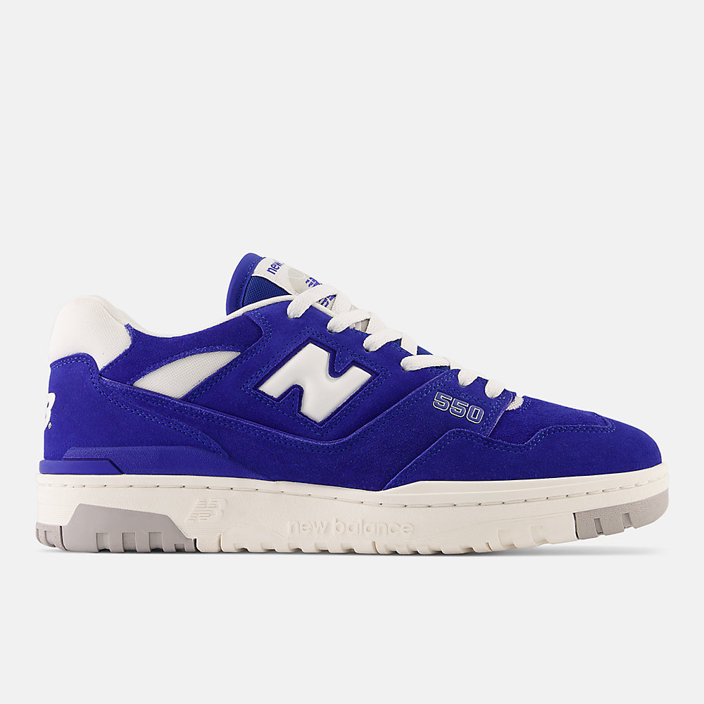 New Balance 550 Shoes Team Royal with White and Concrete